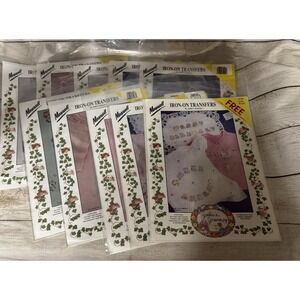 Lot of 10 NOS Maxwell Iron-On Transfers by Julie's Journey Bunny Floral Ballet H
